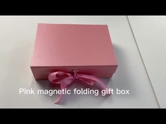 Custom Gift Packaging Box Collapsible Folding Magnetic Gift Box With Ribbon